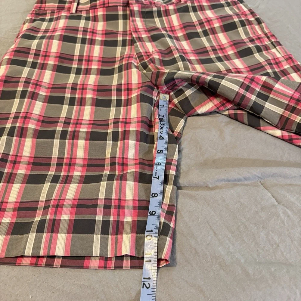 Slazenger Men's Plaid Golf Shorts Pink/Black/White Size 34‎